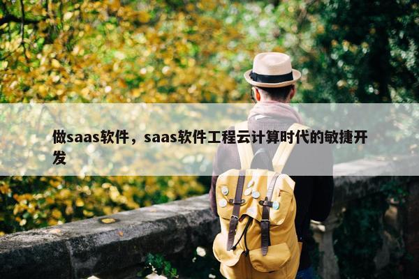 做saas软件，saas软件工程云计算时代的敏捷开发