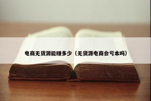 电商无货源能赚多少（无货源电商会亏本吗）
