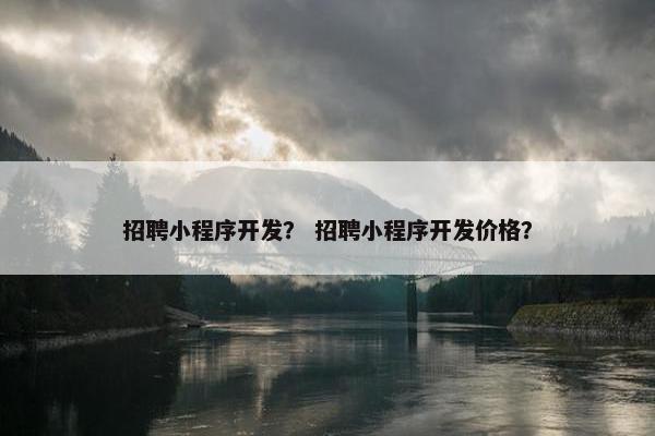 招聘小程序开发？ 招聘小程序开发价格？