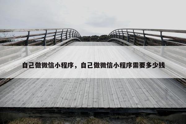 自己做微信小程序，自己做微信小程序需要多少钱