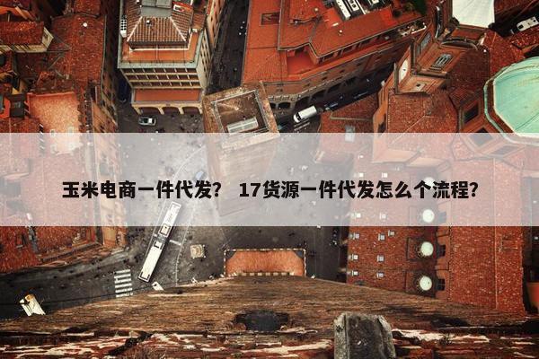 玉米电商一件代发？ 17货源一件代发怎么个流程？