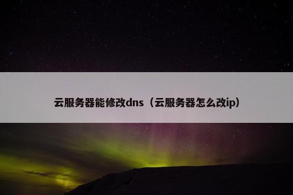 云服务器能修改dns（云服务器怎么改ip）