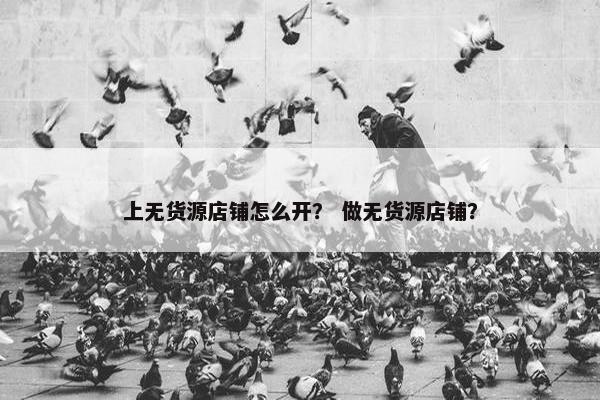 上无货源店铺怎么开？ 做无货源店铺？