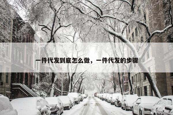 一件代发到底怎么做，一件代发的步骤