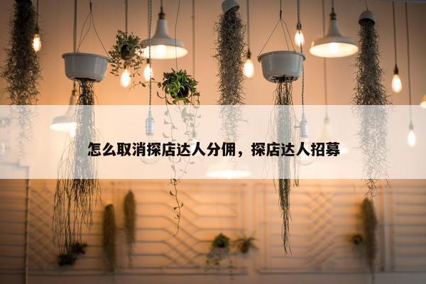 怎么取消探店达人分佣，探店达人招募