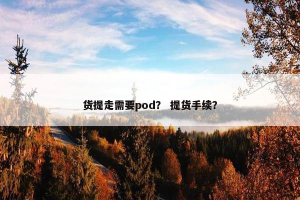 货提走需要pod？ 提货手续？