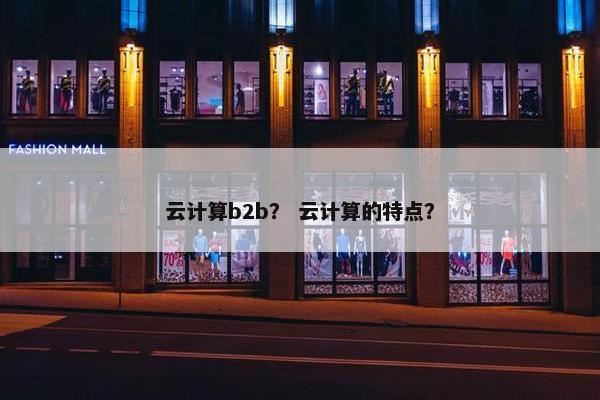 云计算b2b？ 云计算的特点？