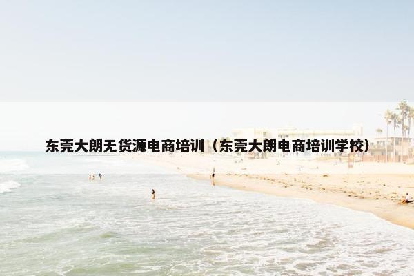 东莞大朗无货源电商培训（东莞大朗电商培训学校）