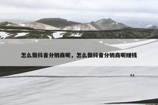 怎么做抖音分销商呢，怎么做抖音分销商呢赚钱