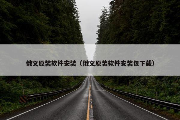 俄文原装软件安装（俄文原装软件安装包下载）