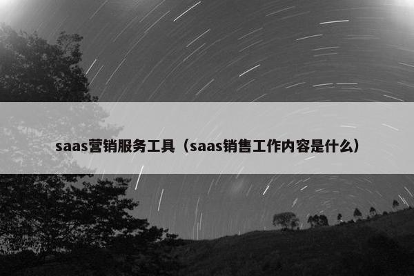 saas营销服务工具（saas销售工作内容是什么）