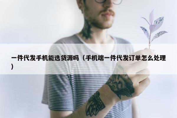 一件代发手机能选货源吗（手机端一件代发订单怎么处理）