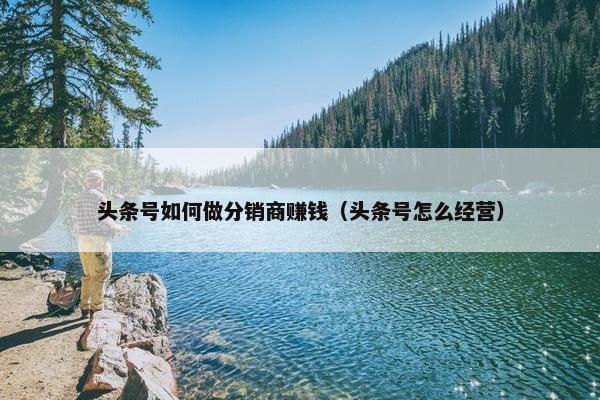 头条号如何做分销商赚钱（头条号怎么经营）