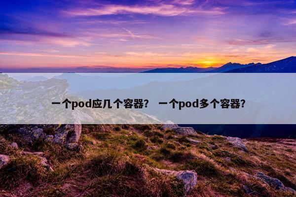 一个pod应几个容器？ 一个pod多个容器？