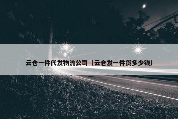 云仓一件代发物流公司（云仓发一件货多少钱）