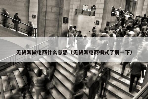 无货源做电商什么意思（无货源电商模式了解一下）