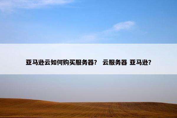 亚马逊云如何购买服务器？ 云服务器 亚马逊？