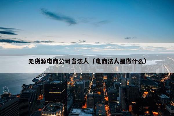 无货源电商公司当法人（电商法人是做什么）