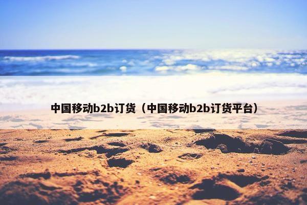 中国移动b2b订货（中国移动b2b订货平台）