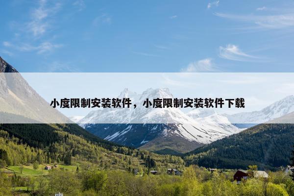 小度限制安装软件，小度限制安装软件下载