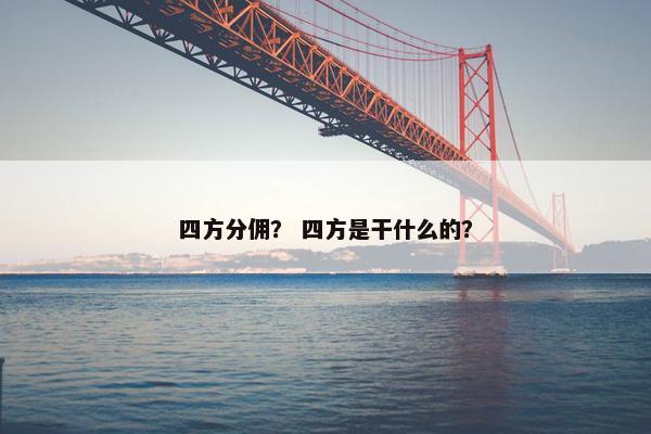 四方分佣？ 四方是干什么的？