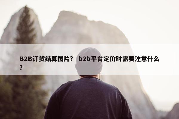 B2B订货结算图片？ b2b平台定价时需要注意什么？
