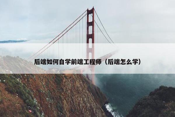 后端如何自学前端工程师（后端怎么学）