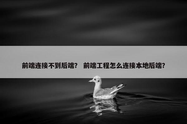 前端连接不到后端？ 前端工程怎么连接本地后端？