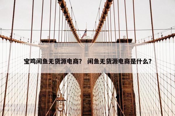 宝鸡闲鱼无货源电商？ 闲鱼无货源电商是什么？
