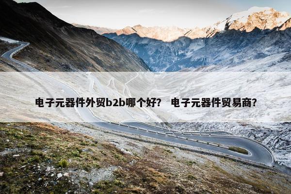 电子元器件外贸b2b哪个好？ 电子元器件贸易商？