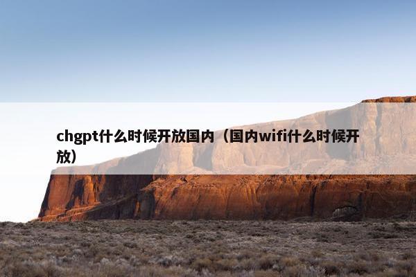 chgpt什么时候开放国内（国内wifi什么时候开放）