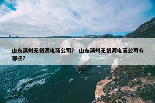 山东滨州无货源电商公司？ 山东滨州无货源电商公司有哪些？
