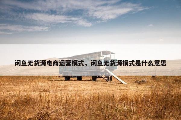 闲鱼无货源电商运营模式，闲鱼无货源模式是什么意思