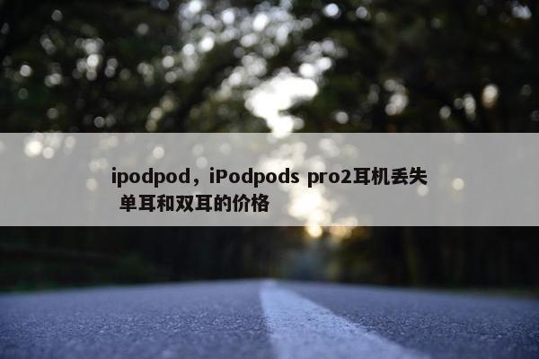 ipodpod，iPodpods pro2耳机丢失 单耳和双耳的价格