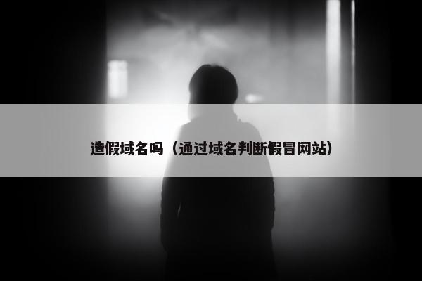 造假域名吗（通过域名判断假冒网站）