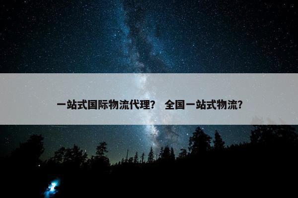 一站式国际物流代理？ 全国一站式物流？