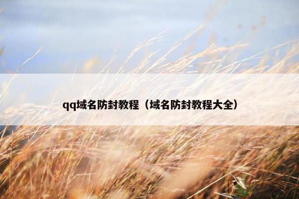 qq域名防封教程（域名防封教程大全）