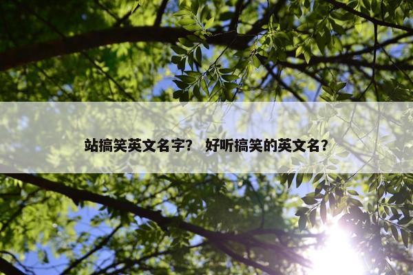 站搞笑英文名字？ 好听搞笑的英文名？