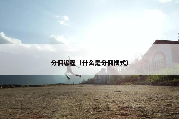 分佣编程（什么是分佣模式）