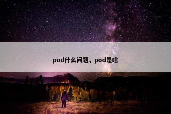pod什么问题，pod是啥