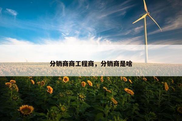 分销商商工程商，分销商是啥