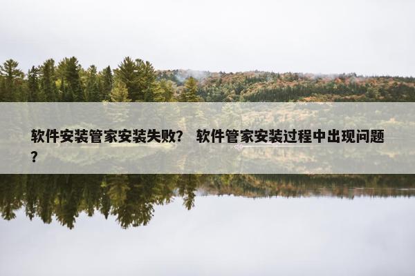 软件安装管家安装失败？ 软件管家安装过程中出现问题？