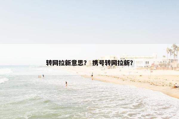 转网拉新意思？ 携号转网拉新？