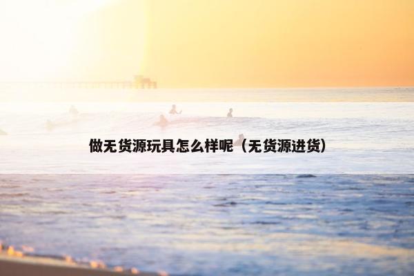做无货源玩具怎么样呢（无货源进货）