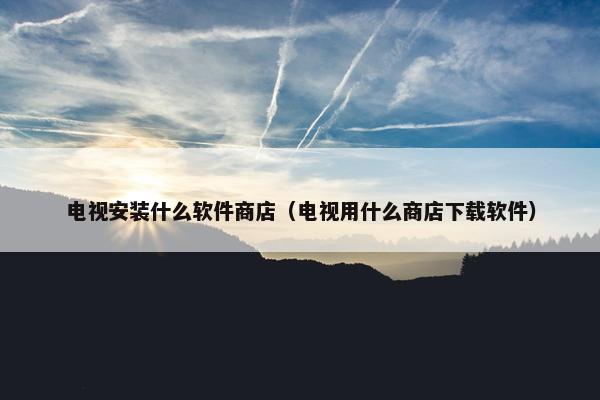 电视安装什么软件商店（电视用什么商店下载软件）