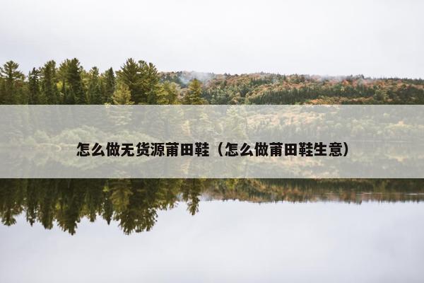 怎么做无货源莆田鞋（怎么做莆田鞋生意）