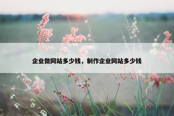 企业做网站多少钱，制作企业网站多少钱