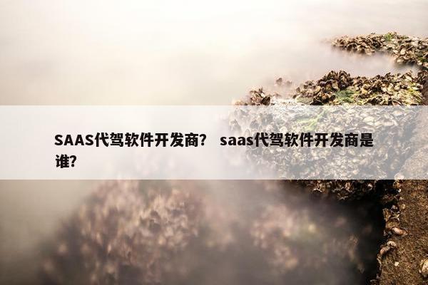 SAAS代驾软件开发商？ saas代驾软件开发商是谁？