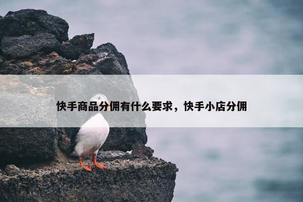 快手商品分佣有什么要求，快手小店分佣