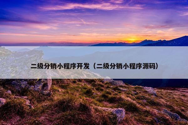 二级分销小程序开发（二级分销小程序源码）